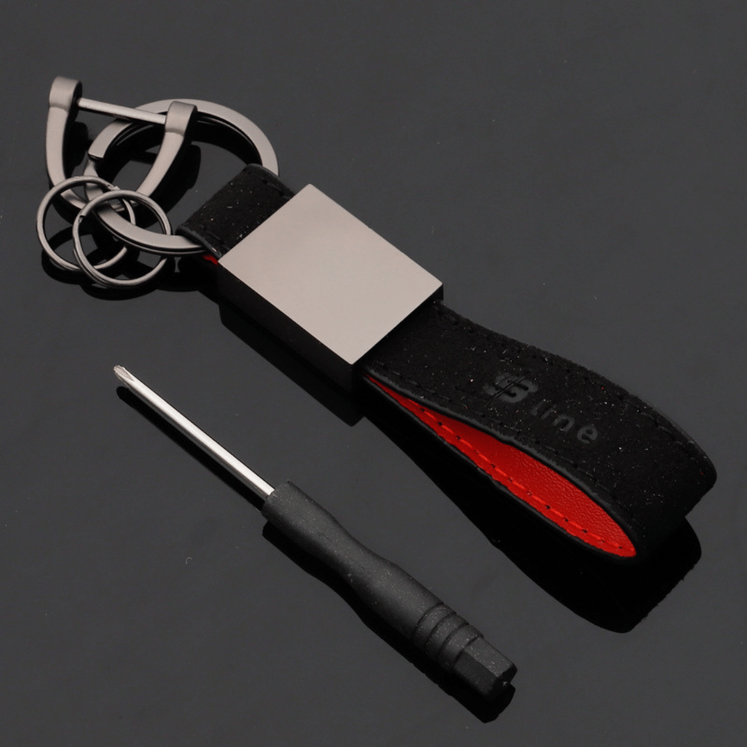 Black S line keychain